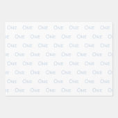 Bleek blauw wit een jaar oud inpakpapier vel (Voorkant)