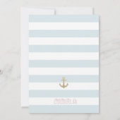 Bleek blauw wit gestreept nautisch Vrijgezellenfee Kaart (Achterkant)