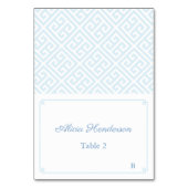 Bleek Blauw Wit Grieks Sleutel Bruiloft Plaats Kaa Kaart (Voorkant)