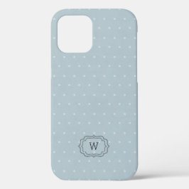 Bleek blauw wit pokstip geplateerd monogram Case-Mate iPhone case