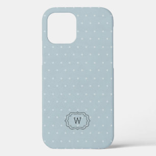 Bleek blauw wit pokstip geplateerd monogram Case-Mate iPhone case