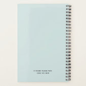 Bleek Blauw Zwart-Wit Minimal Eenvoudige Planner (Achterkant)