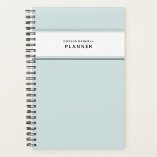 Bleek Blauw Zwart-Wit Minimal Eenvoudige Planner