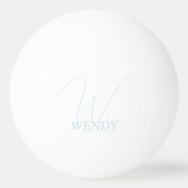 Bleek Blauwe Monogrammen Pingpongbal