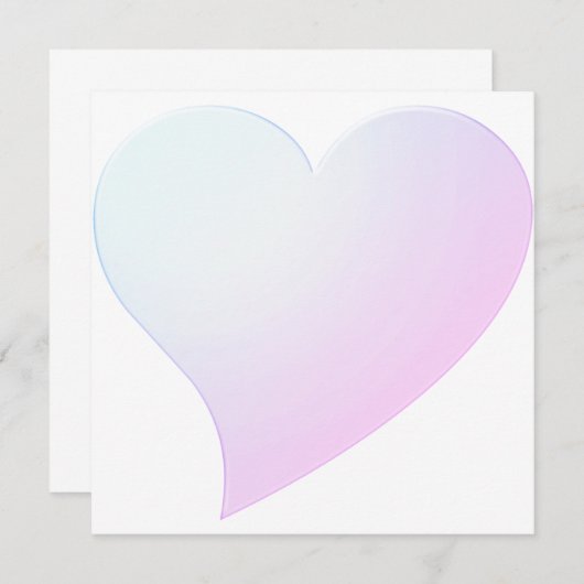 Bleek blauwe roze gradiënt groot hart moderne kaar (Voorkant / Achterkant)