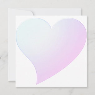 Bleek blauwe roze gradiënt groot hart moderne kaar