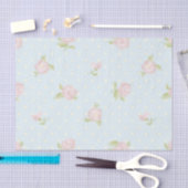 bleek blauwe stip crème roze tissuepapier (Craft)