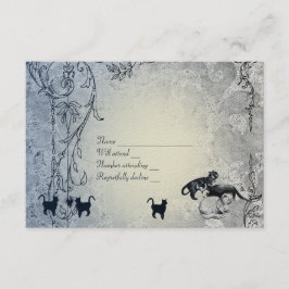 Bleek Blauwe Vintage Shabby Garden Cat RSVP met en