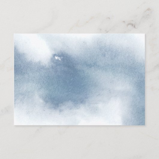 Bleek Blauwe Waterverf, Bloemen Huwelijk QR Code R Informatiekaartje (Achterkant)