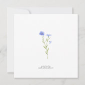 Bleek Blauwe Wildbloem Geëvenaarde uitnodiging (Achterkant)