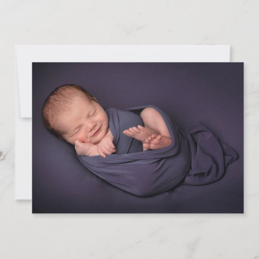 Bleek Blauwgroen Beer Inleiding Baby Aankondiging (Achterkant)