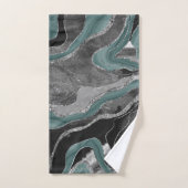 Bleek Blauwgroen grijs marmer agate Silver Glitter Bad Handdoek (Handdoek)