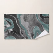 Bleek Blauwgroen grijs marmer agate Silver Glitter Bad Handdoek (Handdoek)
