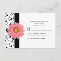 Bleek Bleek Gerbera Daisy Black Scroll Design RSVP