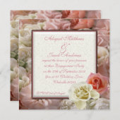 Bleek bleekroze en crème Verloving Kaart (Voorkant / Achterkant)