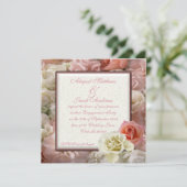 Bleek bleekroze en crème Verloving Kaart (Staand voorkant)