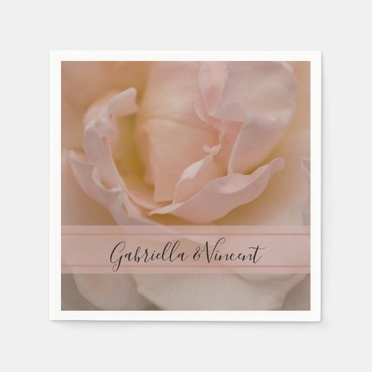 Bleek bleekroze roze bruiloft servetten (Voorkant)