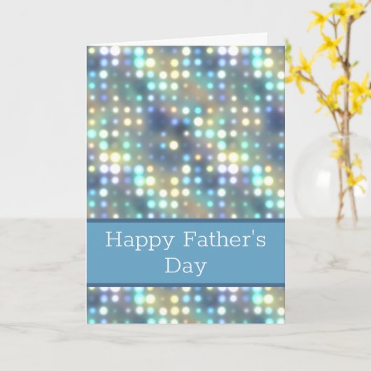 Bleek Blue Bokeh Happy Vaderdag Kaart (Gele Bloem)