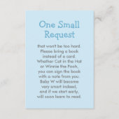 Bleek Blue Book Request Boy Baby shower Informatiekaartje (Voorkant)