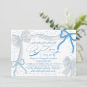 Bleek Blue Bows Ze is het knopen van de knoop Vrij Kaart (Staand voorkant)