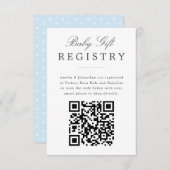 Bleek Blue Elegant Baby Gift Registry met QR code Informatiekaartje (Voorkant / Achterkant)