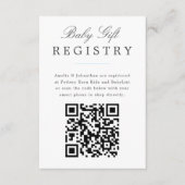Bleek Blue Elegant Baby Gift Registry met QR code Informatiekaartje (Voorkant)