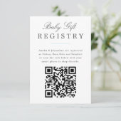 Bleek Blue Elegant Baby Gift Registry met QR code Informatiekaartje (Staand voorkant)