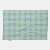 Bleek Blue Floral Tegel Pattern Theedoek (Horizontaal)