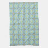 Bleek Blue Floral Tegel Pattern Theedoek (Verticaal)