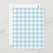 Bleek Blue Gingham Briefkaart (Voorkant / Achterkant)