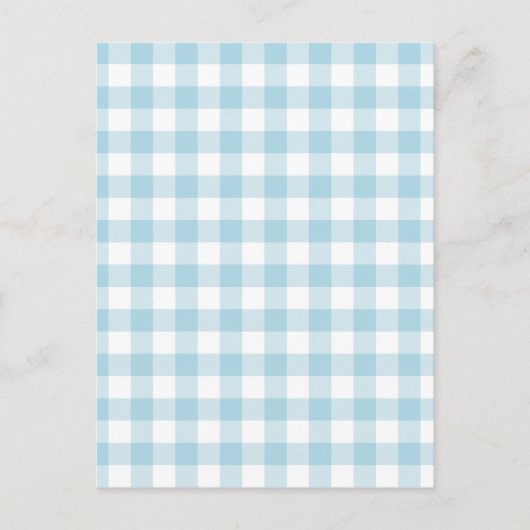 Bleek Blue Gingham Briefkaart (Voorkant)