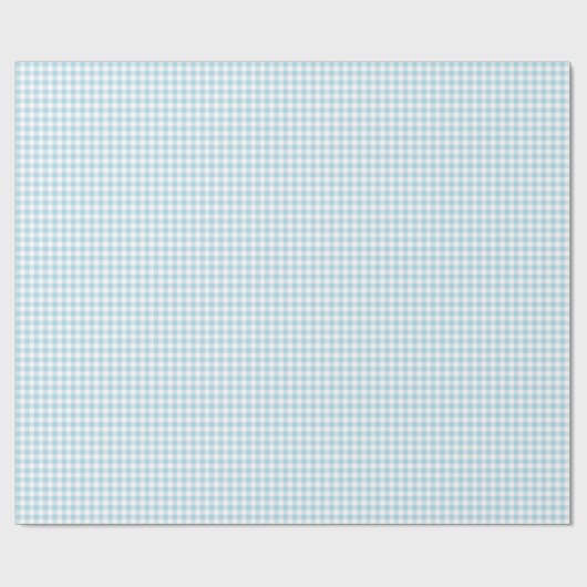 Bleek Blue Gingham Cadeaupapier (Vlak)