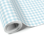 Bleek Blue Gingham Cadeaupapier (Rol Hoek)
