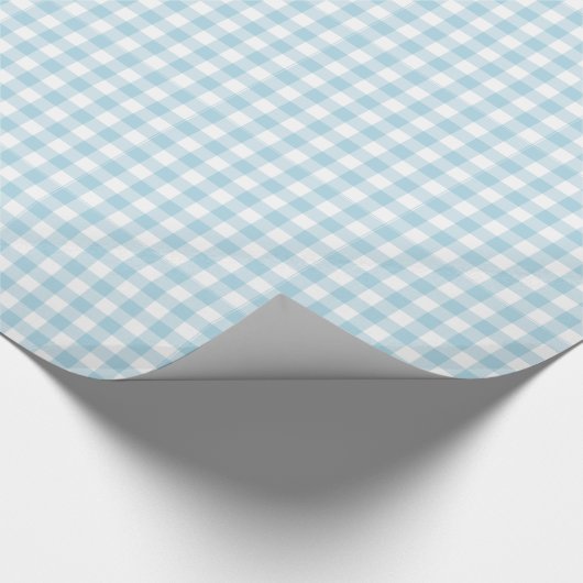 Bleek Blue Gingham Cadeaupapier (Hoek)