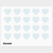 Bleek Blue Gingham Hart Sticker (Vel)
