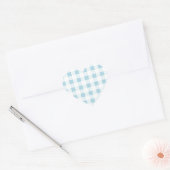 Bleek Blue Gingham Hart Sticker (Envelop)