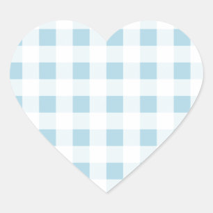 Bleek Blue Gingham Hart Sticker