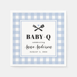 Bleek Blue Gingham Pset Baby Q Servet