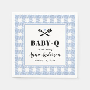 Bleek Blue Gingham Pset Baby Q Servet