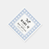 Bleek Blue Gingham Pset Baby Q Servet (Hoek)