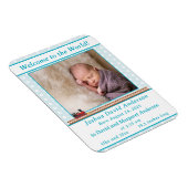 Bleek-Blue Polka-Dot Baby Boy Geboorteaankondiging Magneet (Rechterzijde)