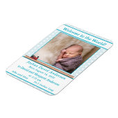 Bleek-Blue Polka-Dot Baby Boy Geboorteaankondiging Magneet (Linkerzijde)