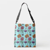 Bleek Blue Shabby Poppy Crossbody Bag Crossbody Tas (Achterkant)