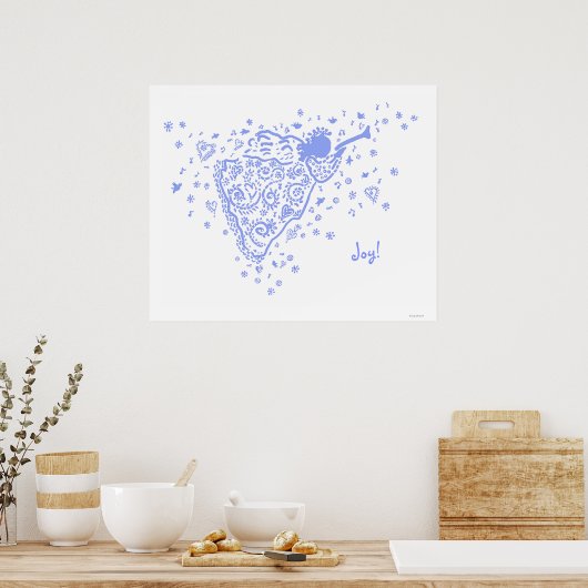 Bleek Blue Trumpet Angel poster (Keuken)