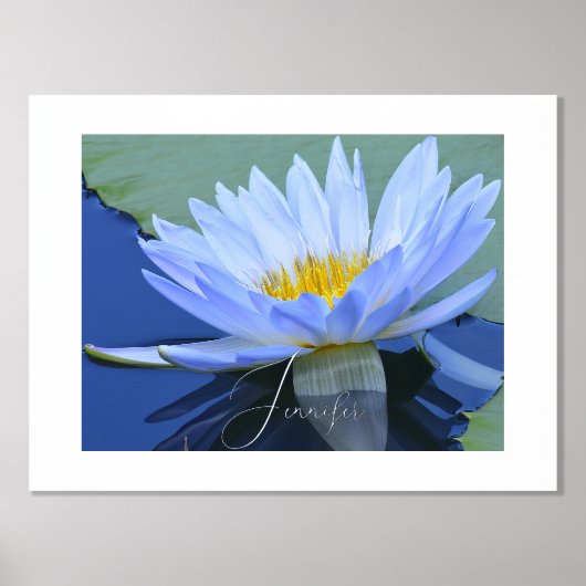 Bleek Blue Water Lily Persoonlijke Folie Naam Foli Folie Afdrukken (Voorkant)