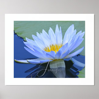 Bleek Blue Water Lily Persoonlijke Folie Naam Foli Folie Afdrukken
