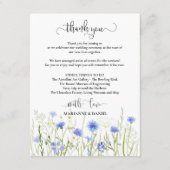 Bleek Blue Wildflower bruiloft gast welkom Informatiekaartje (Achterkant)