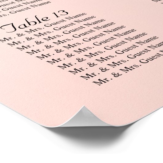 Bleek Blush- en Gold Design - 16-zitkaars Poster (Hoek)