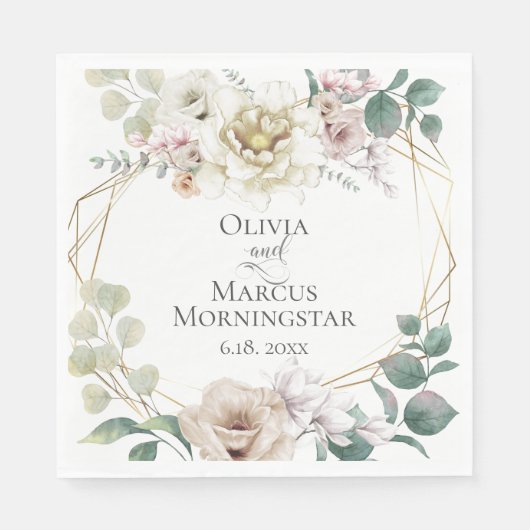 Bleek Blush en ivoren pony's Servet (Voorkant)