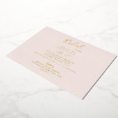 Bleek Blush Gold Foil Vrijgezellenfeest Folie Uitnodiging (Gedraaid)